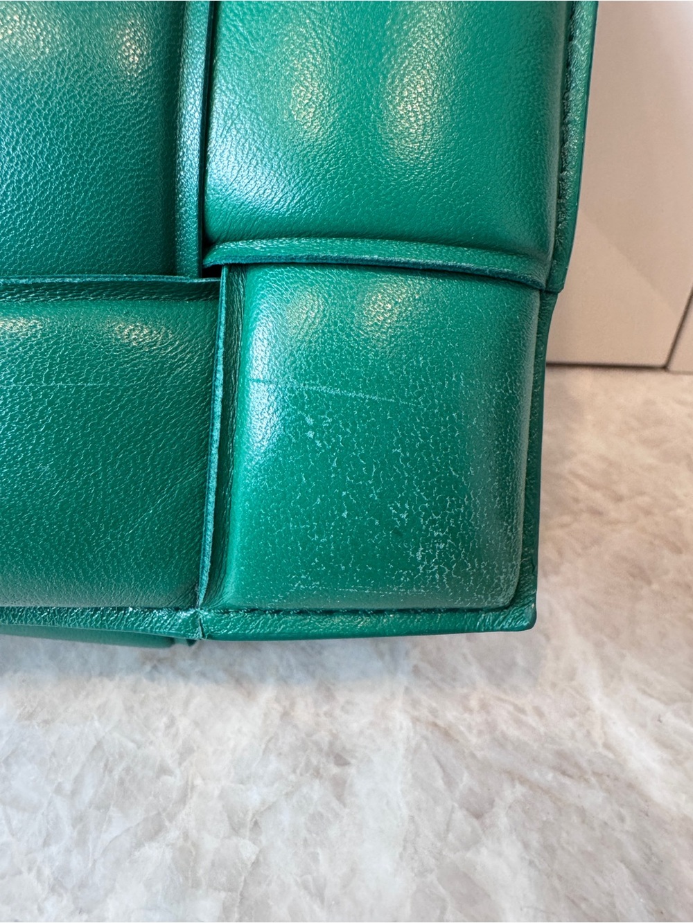 Bottega Veneta Padded Casette in ‘Racing Green’ Woven Leather Cross Body Bag - Picture 7 of 16